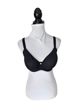 Understance NWT black lingerie Sidney Flexwire unpadded underwire Demi bra 34DDD